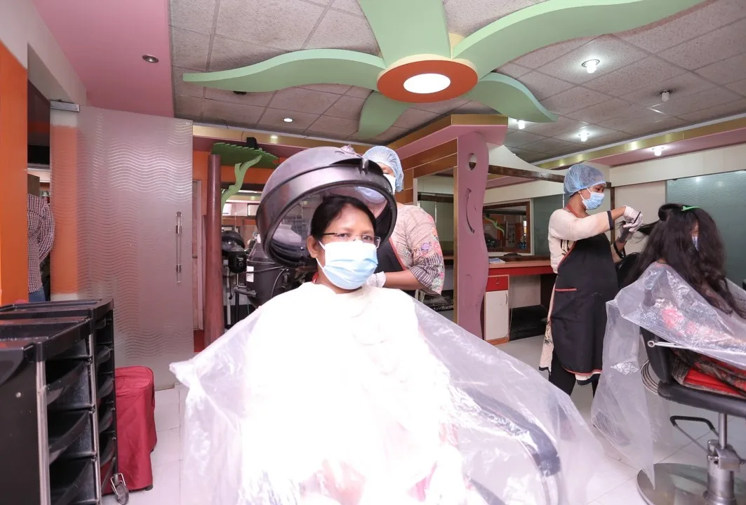 Customers being served at Nanking Beauty Center, Khulna